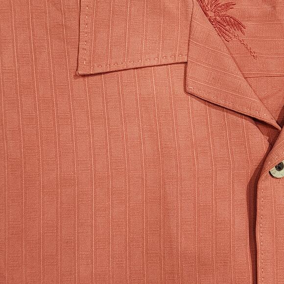 Tommy Bahama Silk Shirt Button Down Short Sleeve Orange Size Large - Picture 4 of 5